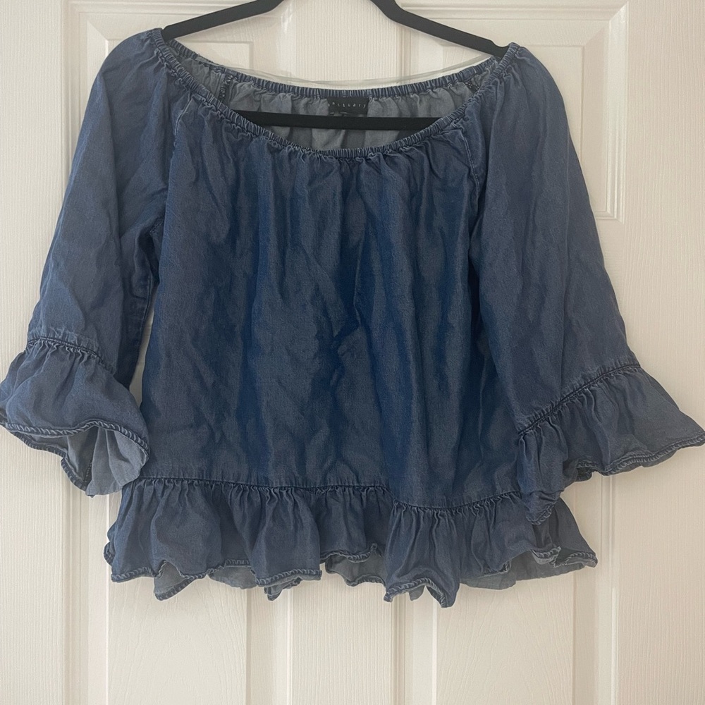 Sanctuary Denim Style Ruffle Blouse